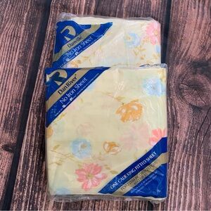 Vintage Danville Cal King & King Sheet Set No Iron Flowers In The Wind Read
